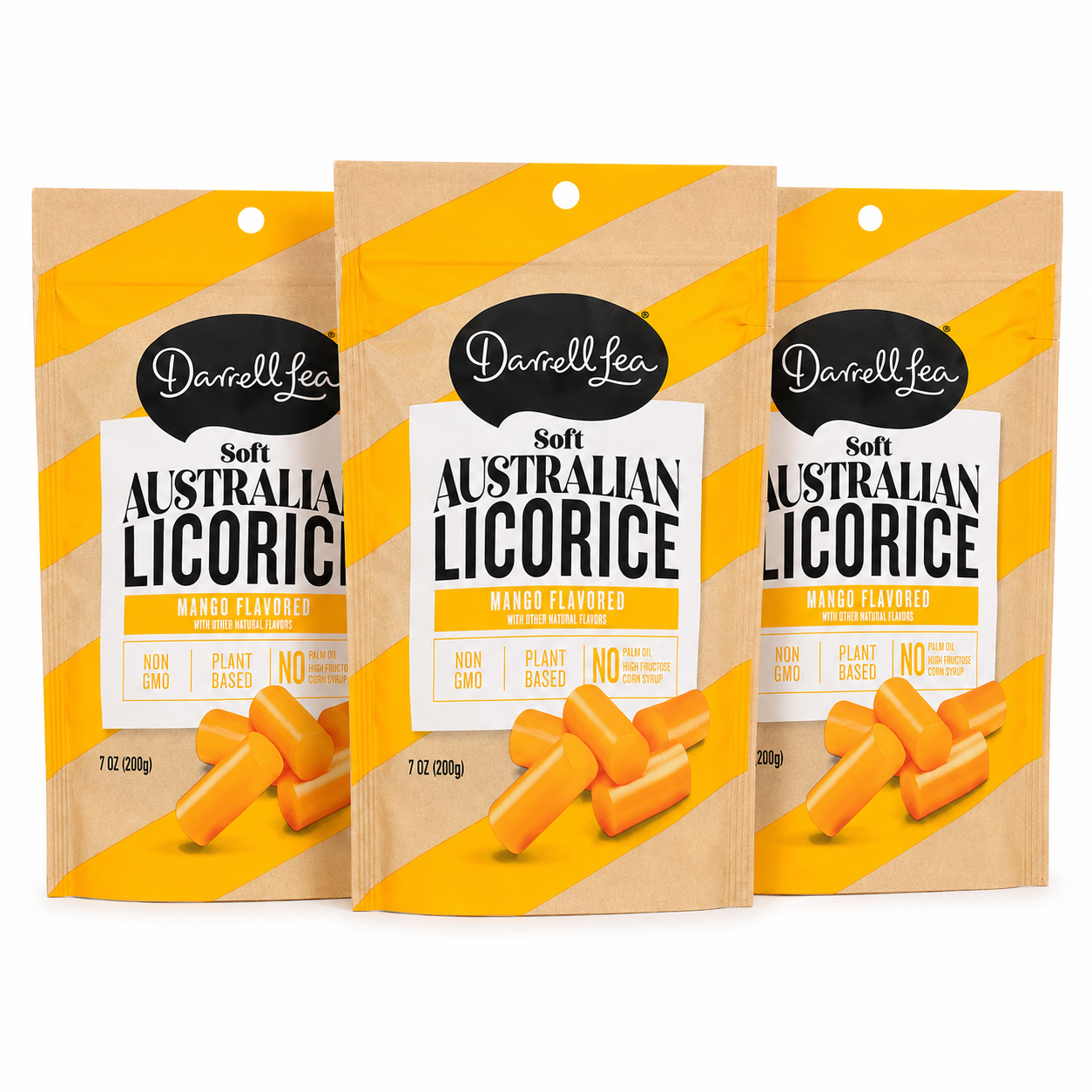 Darrell Lea Mango Soft Eating Liquorice Bags 7 oz Darrell Lea